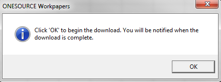 Screen capture showing the pop-up to start the update download.